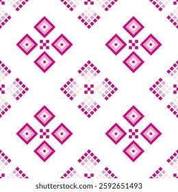 Cross Stitch embroidery seamless.Geometric pixel ethnic patterns. American, Mexican,African, mediterranean, nordic,Aztec style.Trendy folk art background design for products,fabric,print, decorate.