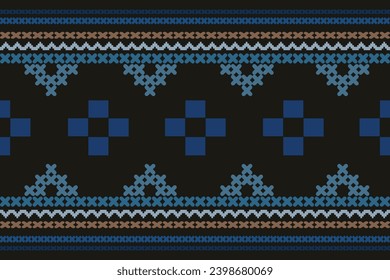 Cross Stitch Embroidery,Traditional ethnic pattern ,Geometric Pixel, abstract  background for textile design, wallpaper, surface textures, fabric.