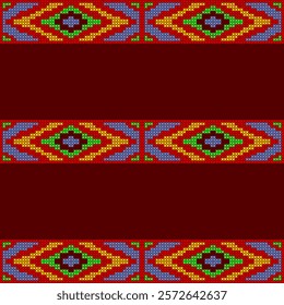 cross stitch emdroidery needlework abstract artwork seamless geometric pattern printed background fabric wallpaper hand drawn line native american colorful art


