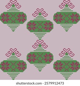 cross stitch ethnic embroidery pixel art abstract artwork seamless geometric pattern printed background fabric wallpaper hand drawn line vintage classic 
