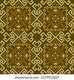 cross stitch ethnic embroidery pixel art abstract artwork seamless geometric pattern printed background fabric wallpaper hand drawn line vintage classic 
