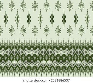 Cross stitch. Ethnic geometric pattern. Pixel art. Vector illustration. Aztec style. Abstract background. Embroidery designs for saris, clothing, batik, knitting, needlepoint, 