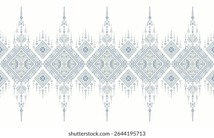 Cross Stitch, Ethnic Geometric Patterns, Pixel Art, Vector Illustration, Aztec Style, Abstract Background, Embroidery Design for Sari, Clothes, Batik, Knitting, Needlework, Ikkat, Traditional Design