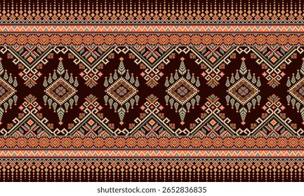 Cross Stitch, Padrões geométricos étnicos, Pixel Art, Ilustração vetorial, Estilo asteca, Fundo abstrato, Design de bordados para Sari, Roupas, Batik, Malha, Needlework, Ikkat, Design tradicional