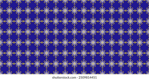Cross Stitch. Ethnic patterns seamless. Design for Clothing, fabric, batik, Knitwear, Embroidery, Ikkat, Geometric Pixel pattern. Traditional Design