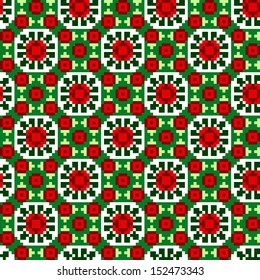 Cross stitch ethnic seamless pattern. Handmade orient traditional ornament background.