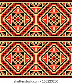 Cross stitch ethnic seamless pattern. Handmade orient traditional ornament background.
