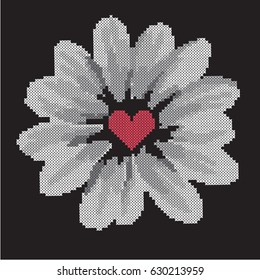 cross stitch flower