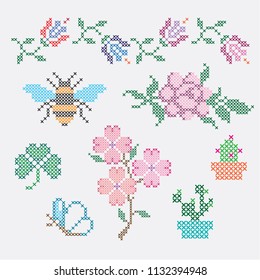 Cross Stitch Folk Flower