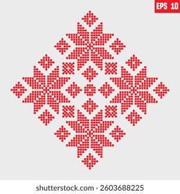 Cross Stitch Geometric ethnic pattern on white background. geometric ethnic oriental embroidery traditional. style, abstract background vector illustration. design for texture, fabric, clothing, print