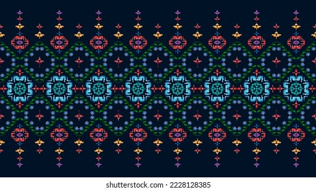 Cross Stitch. Geometric ethnic patterns. Design for Saree, Patola, Sari, Dupatta, Vyshyvanka, rushnyk, dupatta, Clothing, fabric, batik, Knitwear, Embroidery, Ikkat, Pixel pattern. Traditional Design