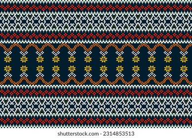Cross Stitch. Geometric ethnic patterns. Design for Saree, Patola, Sari, Dupatta, Vyshyvanka, rushnyk, dupatta, Clothing, fabric, batik, Knitwear, Embroidery, Ikkat, Pixel pattern. Traditional Design.