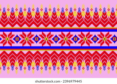 Stechmaus. Geometrische ethnische Muster. Design für Saree, Patola, Sari, Dupatta, Vyshyvanka, Rushnyk, Dupatta, Bekleidung, Stoff, Batik, Knitwear, Stickerei, Ikkat, Pixelmuster. Traditionelles Design.