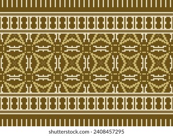 Cross Stitch. Geometric ethnic patterns. Design for Saree, Patola, Sari, Dupatta, Vyshyvanka, rushnyk, dupatta, Clothing, fabric, batik, Knitwear, Embroidery, Ikkat, Pixel pattern. Traditional Design.