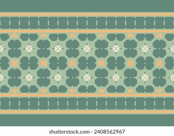 Cross Stitch. Patrones étnicos geométricos. Diseño para sari, patola, sari, dupatta, vyshyvanka, rushnyk, dupatta, ropa, tela, batik, acné, bordado, ikkat, patrón de píxeles. Diseño Tradicional.