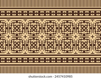 Cross Stitch. Geometric Ethnic Patterns. Design for Saree, Patola, Sari, Dupatta, Vyshyvanka, Rushnyk, Dupatta, Clothing, Fabric, Batik, Knitwear, Embroidery, Ikkat, Pixel Pattern. Traditional Design.