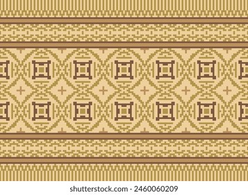 Punto de cruz. Patrones étnicos geométricos. Diseño para Saree, Patola, Sari, Dupatta, Vyshyvanka, Rushnyk, Dupatta, Ropa, Tela, Batik, Ropa de punto, Bordado, Ikkat, Patrón de píxeles. Diseño tradicional.