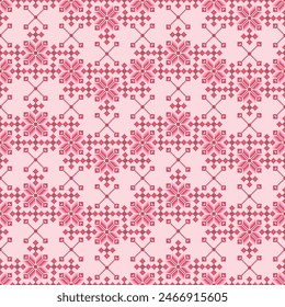 Cross Stitch. Geometric ethnic patterns. Design for  Clothing, fabric, batik, Knitwear, Embroidery, Ikkat, Pixel pattern.