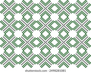 Punto de cruz. Patrones étnicos geométricos. Diseño para ropa, tela, batik, sari, patola, sari, dupatta, vyshyvanka, rushnyk, dupatta, ropa de punto, bordado, Ikkat, patrón de píxeles. Diseño tradicional.