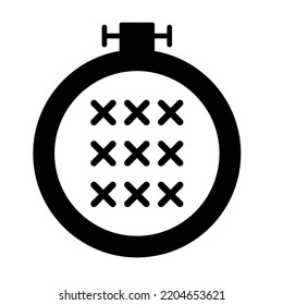 Cross Stitch Hoop Black Glyph Vector Icon Which Can Easily Modifiy Or Edit

