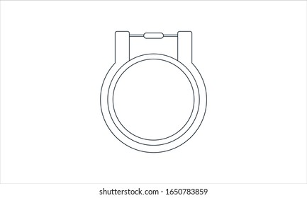 Cross Stitch Hoop Icon, Frame Hoop For Needle Work, Embroidery Hoop Vector Art Illustration