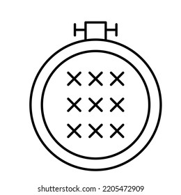 Cross Stitch Hoop Outline Vector Icon Which Can Easily Modify Or Edit

