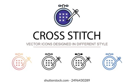Kreuzstich-Symboldesign mit weißem Hintergrund - Stockgrafik