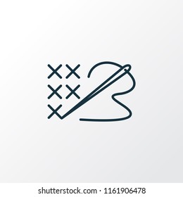 Cross stitch icon line symbol. Premium quality isolated needle element in trendy style.