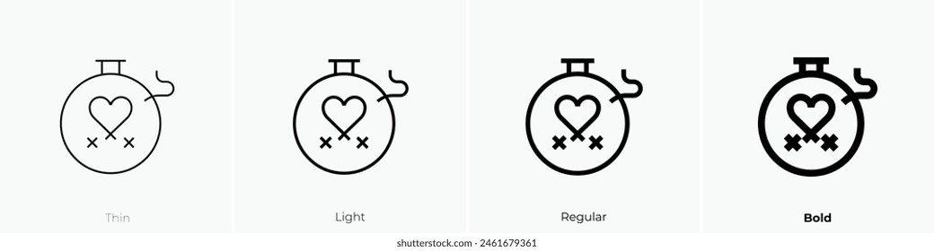 Cross stitch icon. Thin, Light Regular And Bold style design isolated on white background