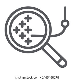 Cross stitch line icon, needlework and sew, embroidery sign, vector graphics, a linear pattern on a white background, eps 10.