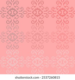 Kreuzstich Nadel Arbeit Schnürsenkel abstrakt nahtlose geometrische Grafik Dekoration ethnische Umrissvorlage Tapete Stoffdruck Muster handgezeichnet Kontur Form Hintergrund ombre rosa


