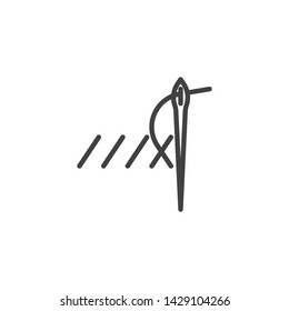 Cross stitch needlework line icon. linear style sign for mobile concept and web design. Handmade embroidering outline vector icon. Symbol, logo illustration. Vector graphics