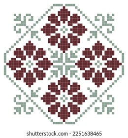 cross stitch pattern with abstract floral elements