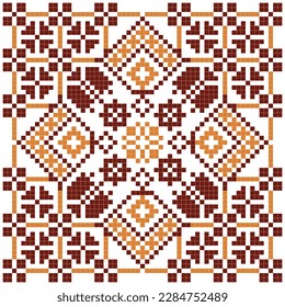 cross stitch pattern with abstract floral elements