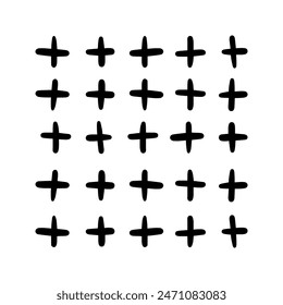 Cross stitch pattern. Black and white Icon. Hand drawn vector illustration.