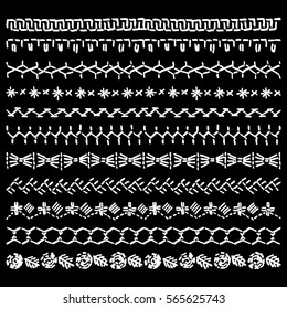 Cross stitch pattern for clothing, elements of folk embroidery, vector ornament.