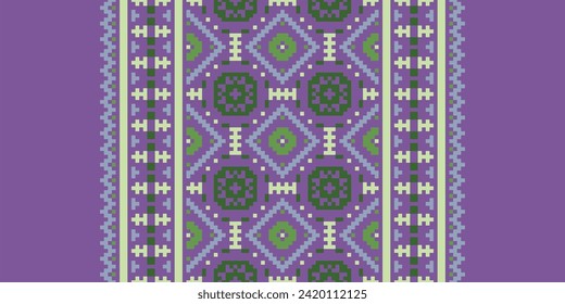 Cross Stitch pattern embroidery decorative fabric background design, decoration, vintage, traditional, cross, textile, ornament, ethnic, texture, vector, retro, art, abstract, stitch, element