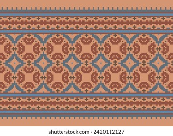 Cross Stitch pattern embroidery decorative fabric background design, decoration, vintage, traditional, cross, textile, ornament, ethnic, texture, vector, retro, art, abstract, stitch, element