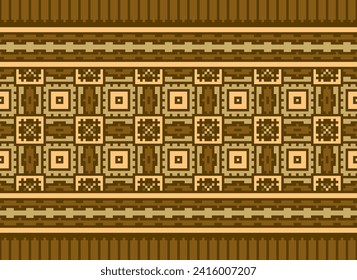 Cross Stitch pattern with Floral Designs. Traditional cross stitch needlework. Geometric Ethnic pattern, Embroidery, Textile ornamentation, fabric, Hand stitched pattern, Cultural stitching pixel art.