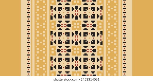 Cross Stitch pattern with Floral Designs. Traditional cross stitch needlework. Geometric Ethnic pattern, Embroidery, Textile ornamentation, fabric, Hand stitched pattern, Cultural stitching pixel art.