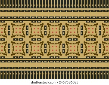 Cross Stitch pattern with Floral Designs. Traditional cross stitch needlework. Geometric Ethnic pattern, Embroidery, Textile ornamentation, fabric, Hand stitched pattern, Cultural stitching pixel art.