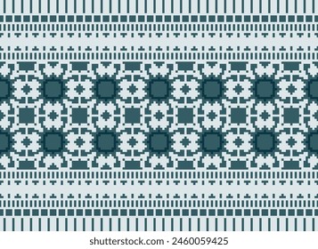 Cross Stitch pattern with Floral Designs. Traditional cross stitch needlework. Geometric Ethnic pattern, Embroidery, Textile ornamentation, fabric, Hand stitched pattern, Cultural stitching pixel art.