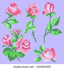 cross stitch roses