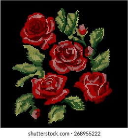 Cross Stitch Roses