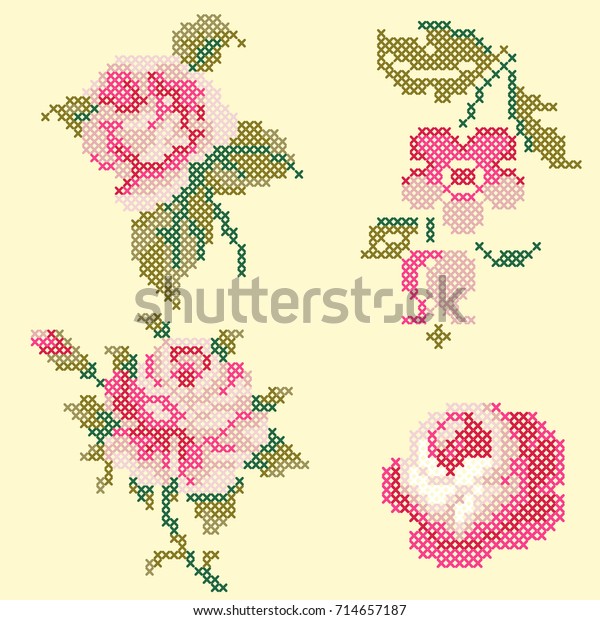 25,614 Cross Stitch Flower Images, Stock Photos & Vectors | Shutterstock