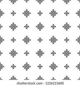 Cross stitch, seamless decorative pattern. Embroidery and knitting. Abstract geometric background. Ethnic ornaments.