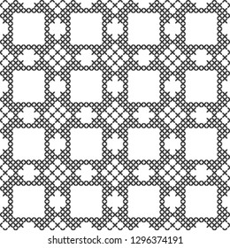 Cross stitch, seamless decorative pattern. Embroidery and knitting. Abstract geometric background. Ethnic ornaments.