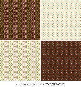 cross stitch seamless multicolor vector patterns