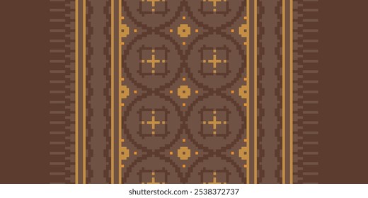 Cross Stitch padrão sem costura, Padrão étnico abstrato de pixel tradicional geométrico para roupas, tecido, papel de parede, batik, Knitwear, pixel art.