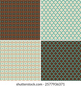 cross stitch seamless patterns blue orange brown
